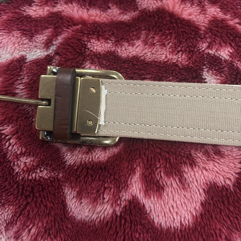 Men's H&M Red/Blue Cotton Leather Preppy Nautical Stripes Belt - Picture 5 of 6